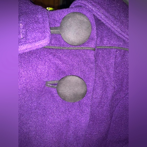 Soia & Kyo Purple Wool Fitted Pea Coat Size Small - Picture 13 of 15